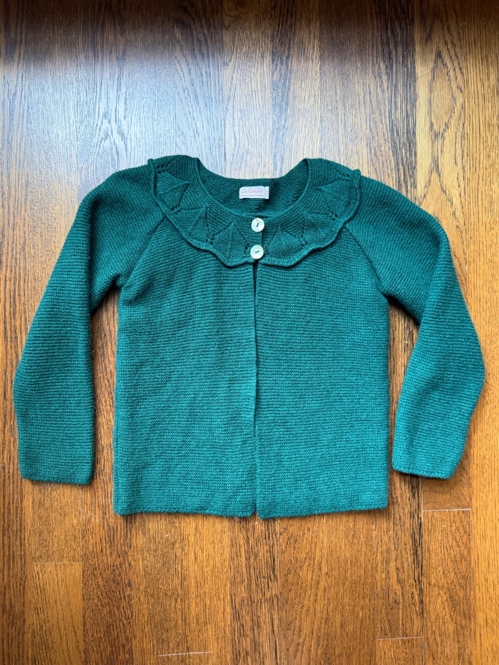 La Coqueta Dark Green Baena Cardigan 5Y